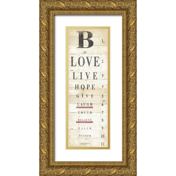Grey, Jace 13x32 Gold Ornate Wood Framed with Double Matting Museum Art Print Titled - Eye Chart