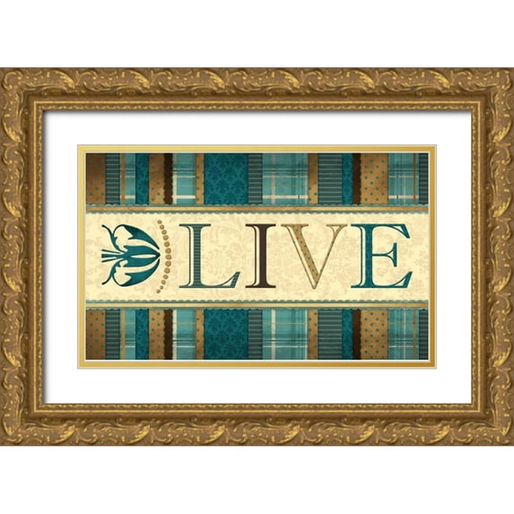 Grey, Jace 14x10 Gold Ornate Wood Framed with Double Matting Museum Art Print Titled - Live