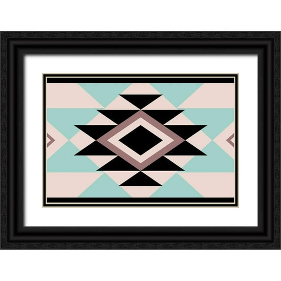 Grey, Jace 14x11 Black Ornate Wood Framed with Double Matting Museum Art Print Titled - Aztec Muted Two