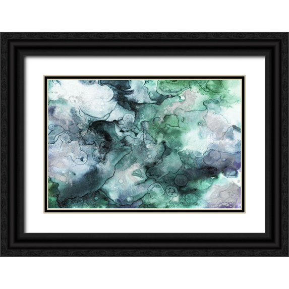 Grey, Jace 14x11 Black Ornate Wood Framed with Double Matting Museum Art Print Titled - Water Rocks
