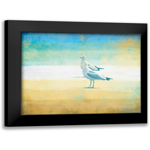 Grey, Jace 14x12 Black Modern Framed Museum Art Print Titled - Birds On The Beach