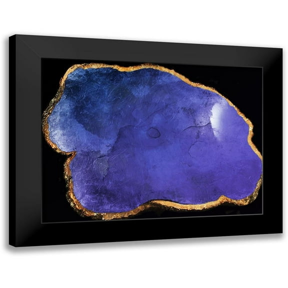 Grey, Jace 14x12 Black Modern Framed Museum Art Print Titled - Blue Purple Agate Marble