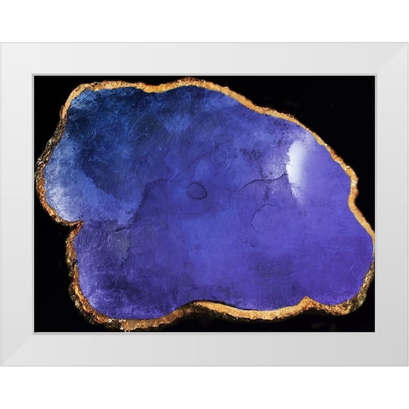 Grey, Jace 14x12 White Modern Wood Framed Museum Art Print Titled - Blue Purple Agate Marble