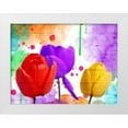 thumbnail image 1 of Grey, Jace 14x12 White Modern Wood Framed Museum Art Print Titled - Fun Tulips, 1 of 4