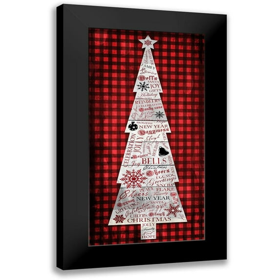 Grey, Jace 14x24 Black Modern Framed Museum Art Print Titled - Checked Christmas Tree