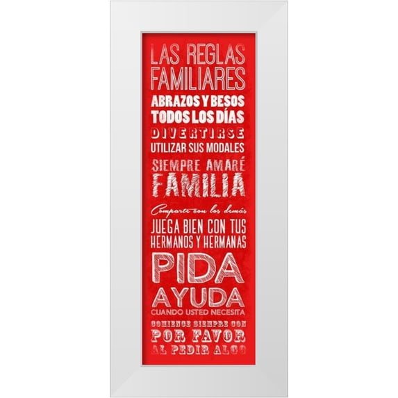 Grey, Jace 14x32 White Modern Wood Framed Museum Art Print Titled - Las reglas familiares mate