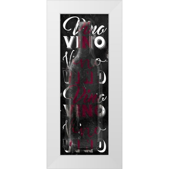 Grey, Jace 14x32 White Modern Wood Framed Museum Art Print Titled - Red Vino Words