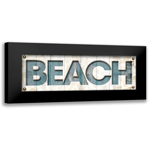 Grey, Jace 14x7 Black Modern Framed Museum Art Print Titled - Beach