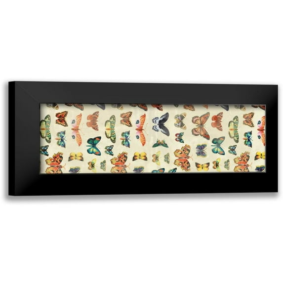 Grey, Jace 14x7 Black Modern Framed Museum Art Print Titled - Butterflies