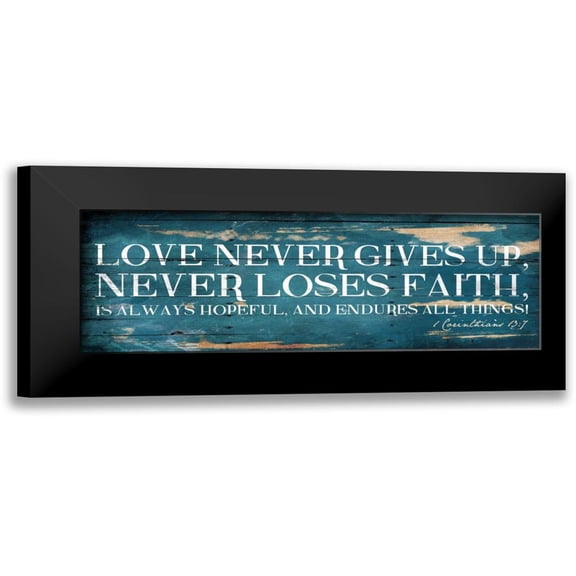 Grey, Jace 14x7 Black Modern Framed Museum Art Print Titled - Love Never Gives Up
