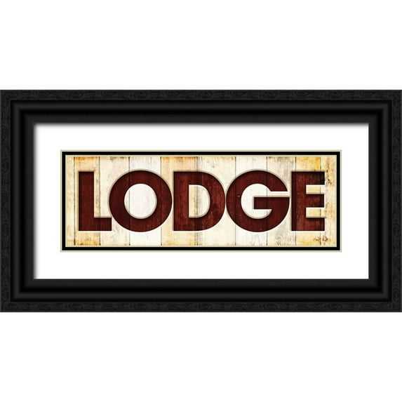 Grey, Jace 14x7 Black Ornate Wood Framed with Double Matting Museum Art Print Titled - Lodge Wood