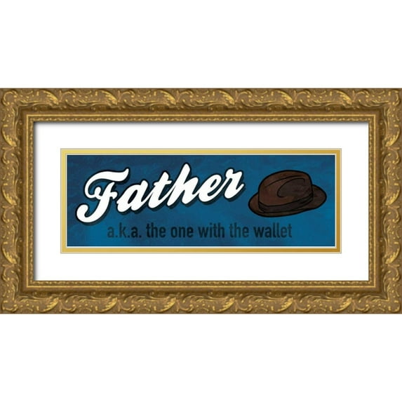 Grey, Jace 14x7 Gold Ornate Wood Framed with Double Matting Museum Art Print Titled - Father Wallet