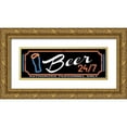 thumbnail image 1 of Grey, Jace 14x7 Gold Ornate Wood Framed with Double Matting Museum Art Print Titled - Neon Beer 24-7, 1 of 4