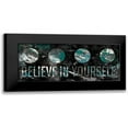 thumbnail image 1 of Grey, Jace 14x8 Black Modern Framed Museum Art Print Titled - Believe In Yourself Teal, 1 of 5