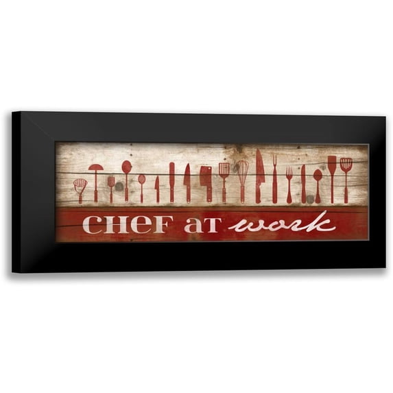 Grey, Jace 14x8 Black Modern Framed Museum Art Print Titled - Chef At Work 2