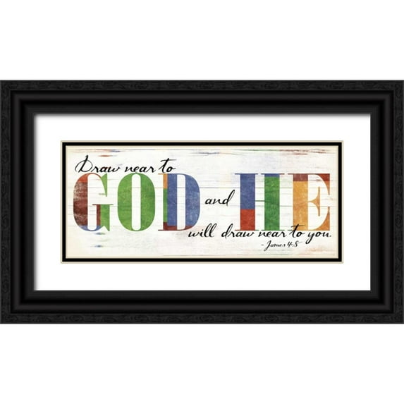 Grey, Jace 14x8 Black Ornate Wood Framed with Double Matting Museum Art Print Titled - God He