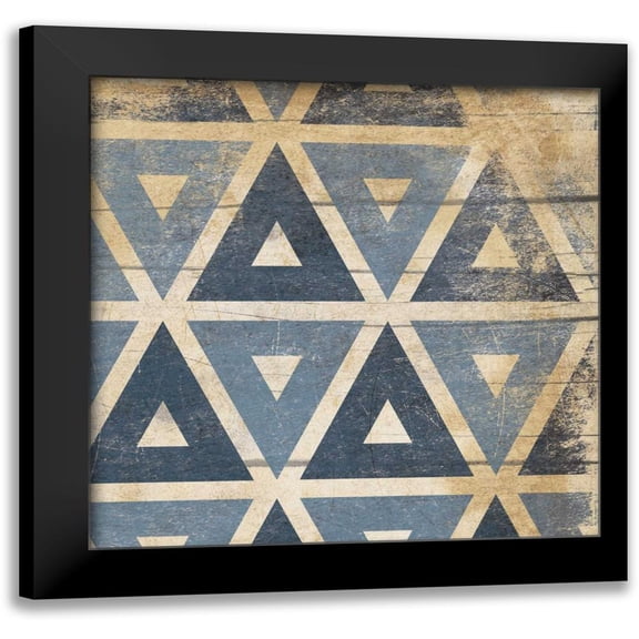 Grey, Jace 15x15 Black Modern Framed Museum Art Print Titled - Blue Geo 3