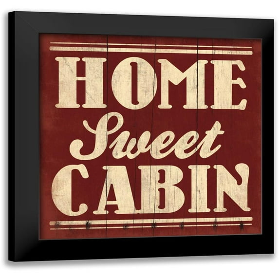 Grey, Jace 15x15 Black Modern Framed Museum Art Print Titled - Home Sweet Cabin Beige