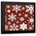 thumbnail image 1 of Grey, Jace 15x15 Black Modern Framed Museum Art Print Titled - Red Snow Flakes, 1 of 5