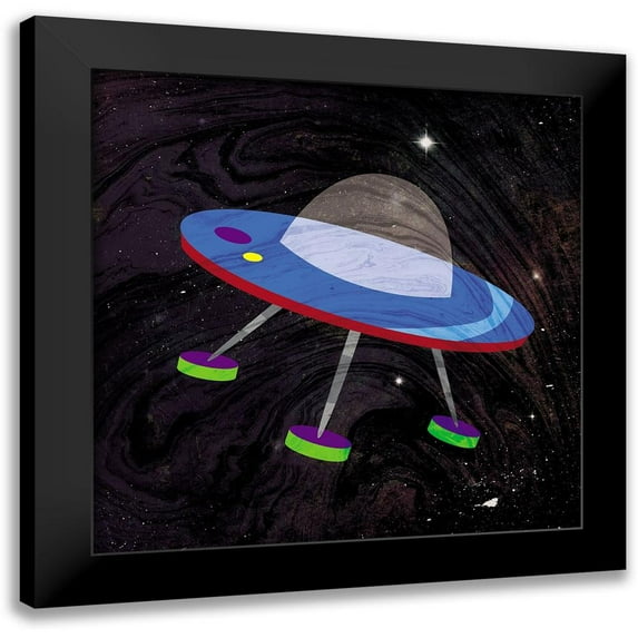 Grey, Jace 15x15 Black Modern Framed Museum Art Print Titled - Spaceship Adventure Four