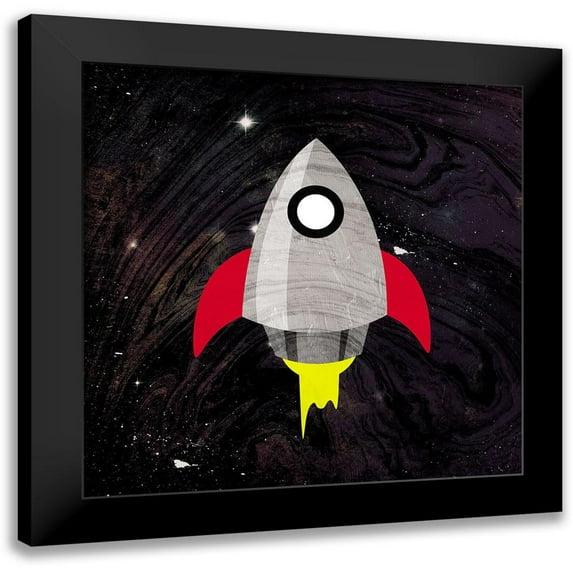 Grey, Jace 15x15 Black Modern Framed Museum Art Print Titled - Spaceship Adventure