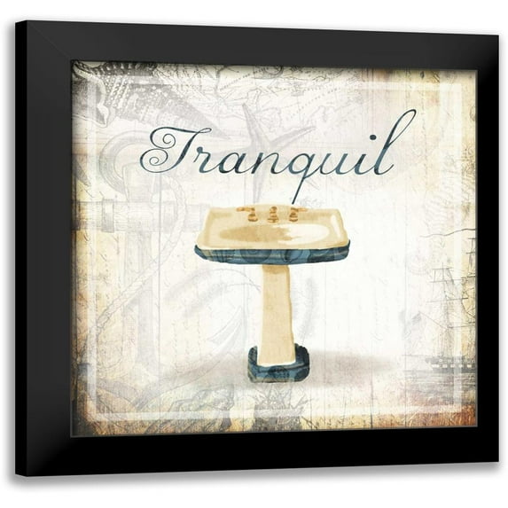 Grey, Jace 15x15 Black Modern Framed Museum Art Print Titled - Tranquil Sink