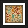 thumbnail image 1 of Grey, Jace 15x15 Black Ornate Wood Framed with Double Matting Museum Art Print Titled - Abstract Florals 2, 1 of 4