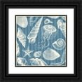 thumbnail image 1 of Grey, Jace 15x15 Black Ornate Wood Framed with Double Matting Museum Art Print Titled - Blue Sea Mash Up, 1 of 4