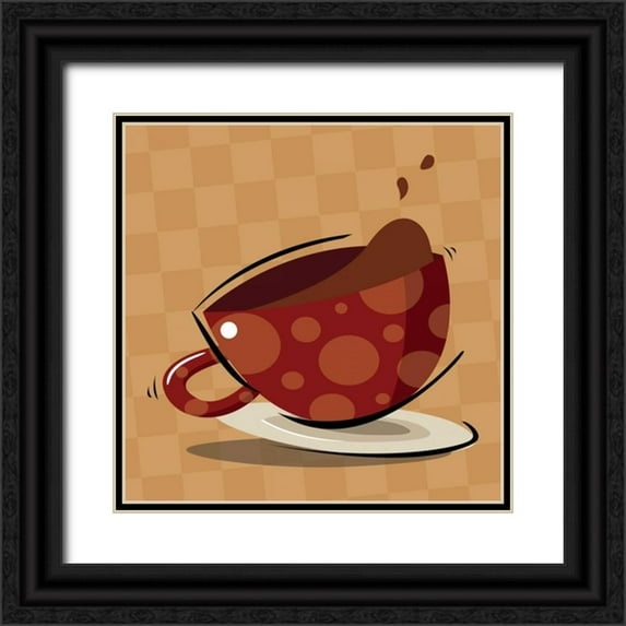 Grey, Jace 15x15 Black Ornate Wood Framed with Double Matting Museum Art Print Titled - Coffee1 clean