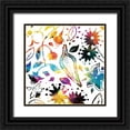 thumbnail image 1 of Grey, Jace 15x15 Black Ornate Wood Framed with Double Matting Museum Art Print Titled - Colorful Florals, 1 of 4