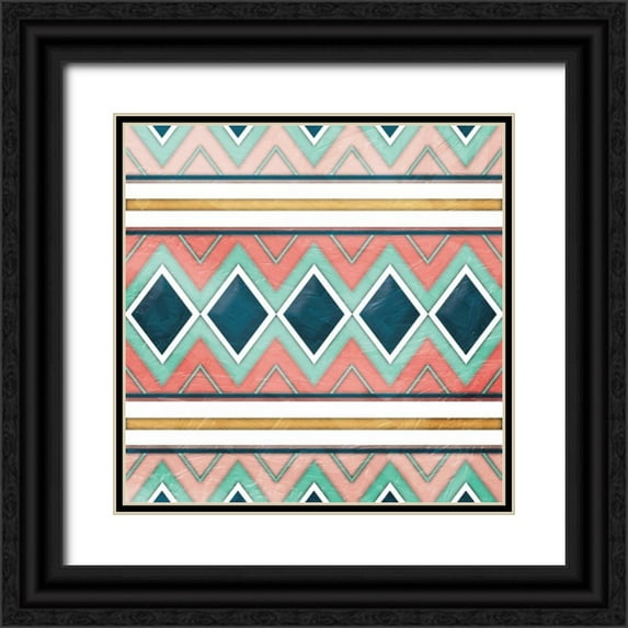 Grey, Jace 15x15 Black Ornate Wood Framed with Double Matting Museum Art Print Titled - Cotton Candy Diamonds