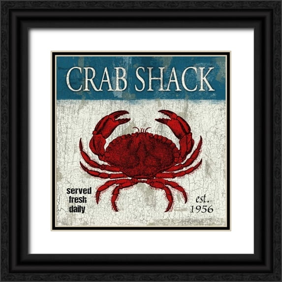 Grey, Jace 15x15 Black Ornate Wood Framed with Double Matting Museum Art Print Titled - Crab RWB