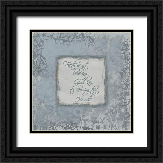 Grey, Jace 15x15 Black Ornate Wood Framed with Double Matting Museum Art Print Titled - Faith Silver