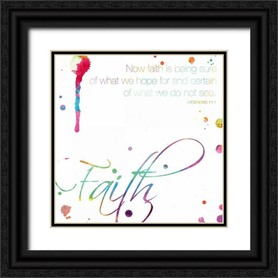 Grey, Jace 15x15 Black Ornate Wood Framed with Double Matting Museum Art Print Titled - Faith