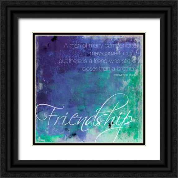 Grey, Jace 15x15 Black Ornate Wood Framed with Double Matting Museum Art Print Titled - Friendship