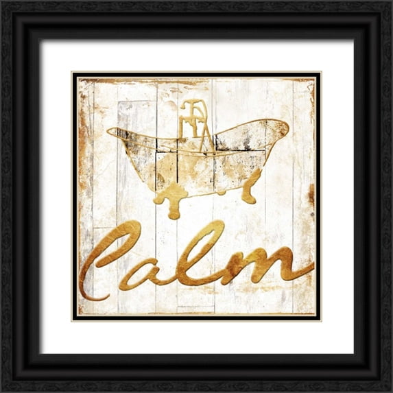 Grey, Jace 15x15 Black Ornate Wood Framed with Double Matting Museum Art Print Titled - Gold Bath