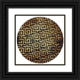 thumbnail image 1 of Grey, Jace 15x15 Black Ornate Wood Framed with Double Matting Museum Art Print Titled - Gold Black Interlock Circle, 1 of 4