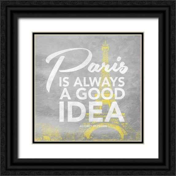 Grey, Jace 15x15 Black Ornate Wood Framed with Double Matting Museum Art Print Titled - Paris yellow