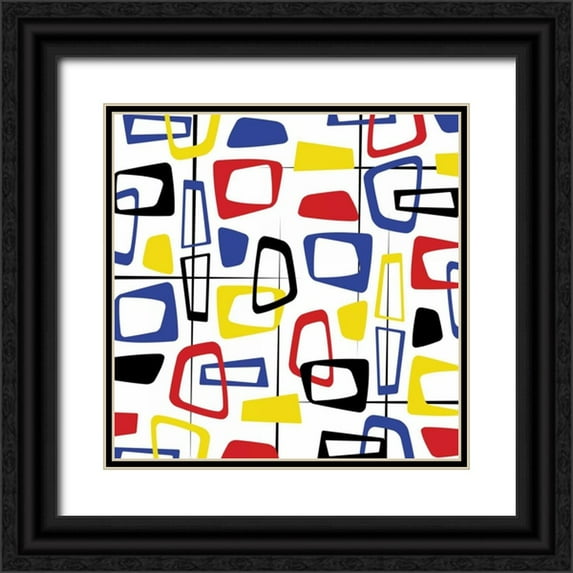 Grey, Jace 15x15 Black Ornate Wood Framed with Double Matting Museum Art Print Titled - Pattern