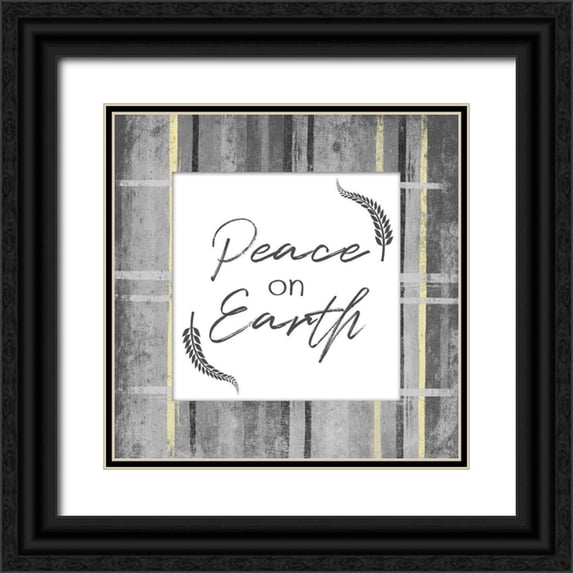Grey, Jace 15x15 Black Ornate Wood Framed with Double Matting Museum Art Print Titled - Peace On Earth