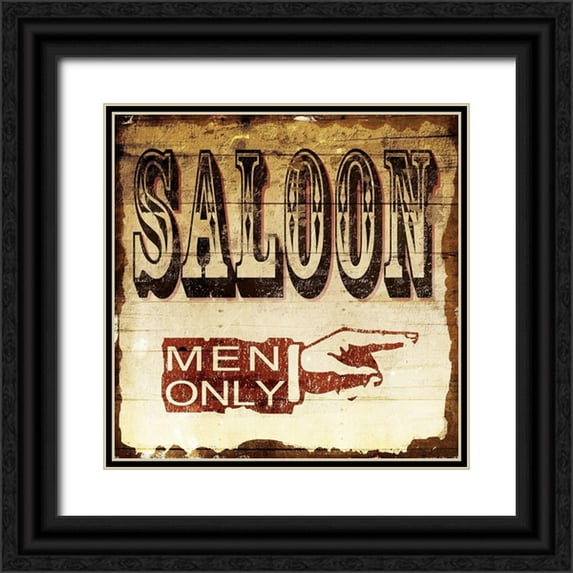 Grey, Jace 15x15 Black Ornate Wood Framed with Double Matting Museum Art Print Titled - Saloon