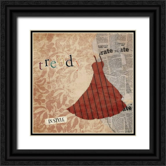 Grey, Jace 15x15 Black Ornate Wood Framed with Double Matting Museum Art Print Titled - Trendy