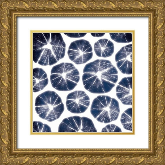 Grey, Jace 15x15 Gold Ornate Wood Framed with Double Matting Museum Art Print Titled - Blue Wood
