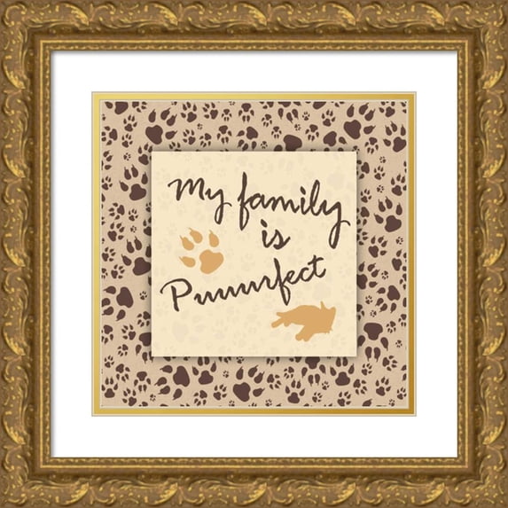 Grey, Jace 15x15 Gold Ornate Wood Framed with Double Matting Museum Art Print Titled - Cat