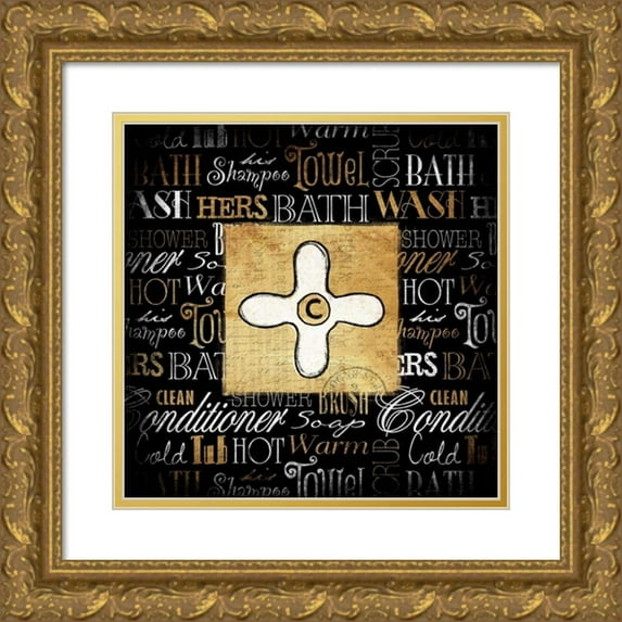 Grey, Jace 15x15 Gold Ornate Wood Framed with Double Matting Museum Art Print Titled - Cold Knob Bath Gold
