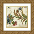 thumbnail image 1 of Grey, Jace 15x15 Gold Ornate Wood Framed with Double Matting Museum Art Print Titled - Floral Pattern 2 Mate, 1 of 4