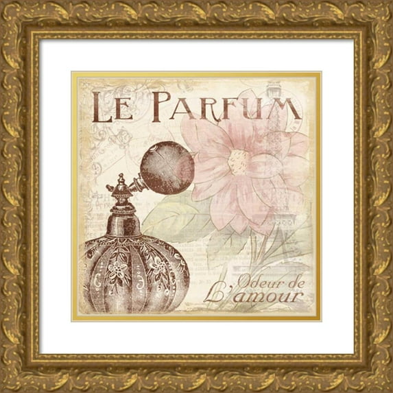Grey, Jace 15x15 Gold Ornate Wood Framed with Double Matting Museum Art Print Titled - Floral Perfume