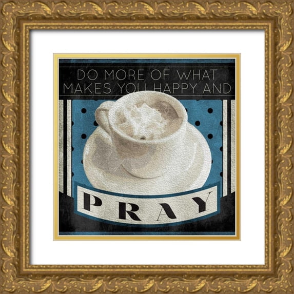 Grey, Jace 15x15 Gold Ornate Wood Framed with Double Matting Museum Art Print Titled - Happy And Pray