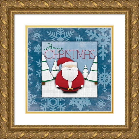 Grey, Jace 15x15 Gold Ornate Wood Framed with Double Matting Museum Art Print Titled - Merry christmas