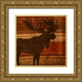 thumbnail image 1 of Grey, Jace 15x15 Gold Ornate Wood Framed with Double Matting Museum Art Print Titled - Moose Stripes Mate, 1 of 4